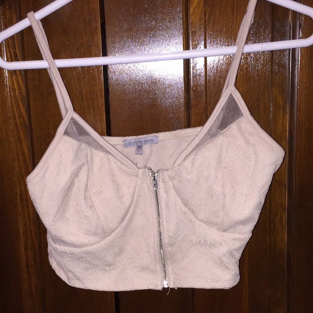 Super comfy tan crop top! Size M.